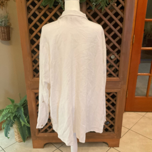 Susan Graver Pure Womens 3X Dressy Linen Rayon Shirt Pockets Lagenlook Top - Picture 5 of 8